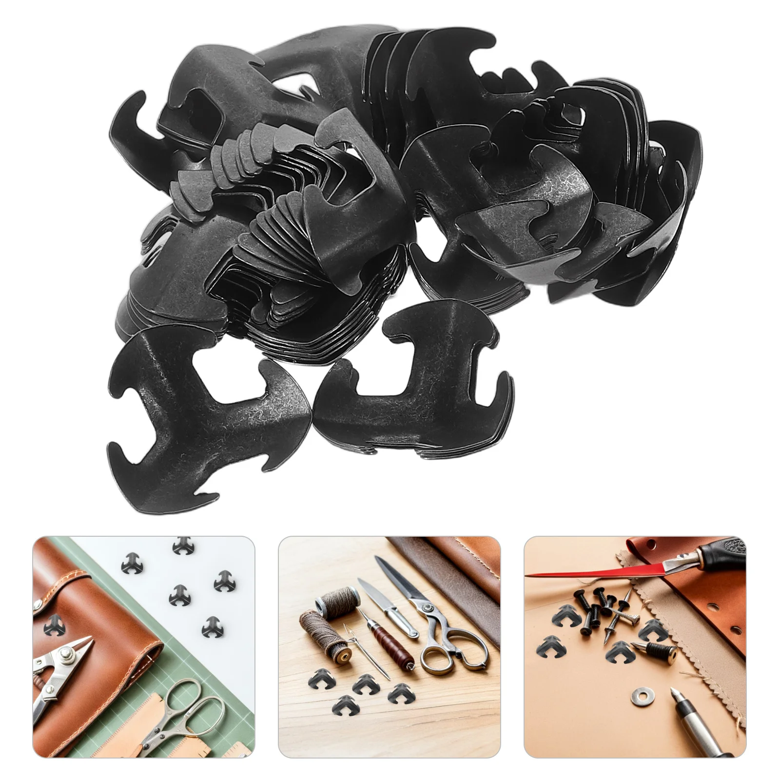 

50pcs Scale Plates 2.7X2.7Cm Black Diy Crafting Material For Costume Historical Reenactment Lightweight Metal