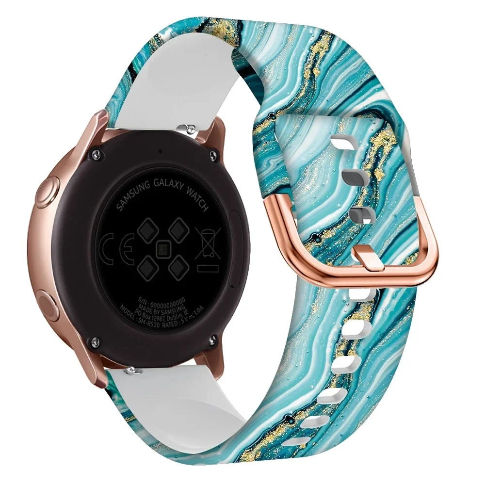 Силиконовый ремешок для наручных часов с принтом 20 мм, ремешок для Garmin Forerunner 165 645 245 158 55 Vivoactive 5 3/шнур SQ 2/шнур 2 Plus/Vivomove HR