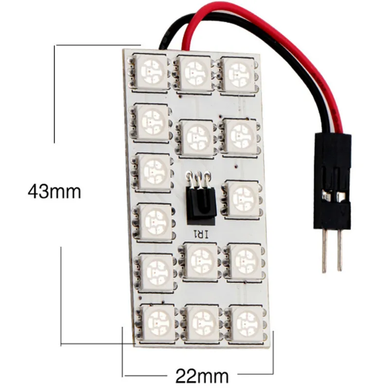 RGB T10 5050 15 SMD Remote Control Rgb Car Led panel interior Auto lights Reading Dome Festoon BA9S Adapter DC 12V