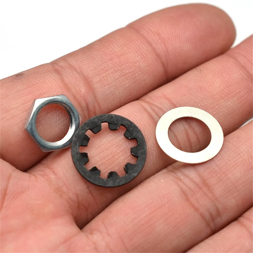 15 Pieces Potentiometer Nut and Washer Set for Guitar Pot Accessories Fits Full Size 3/8 Diameter 3/8 x 32 Thread