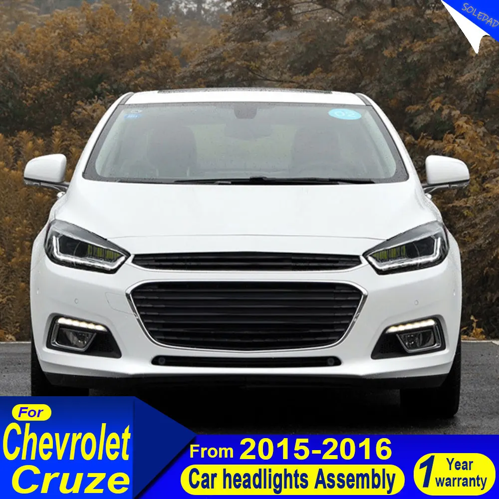 Car headlights For Chevrolet Cruze 2015 2016 2017 Headlights Drl Hella Led Bi Xenon Bulb Fog Lights Car Accessory Head Lamp