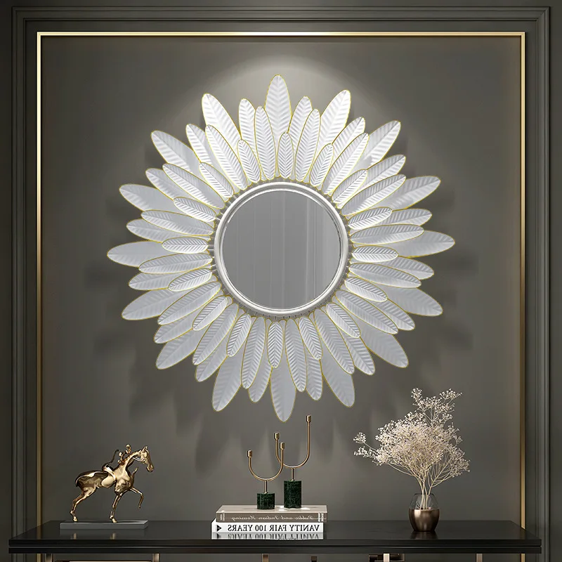 

Large Vanity Salon Decorative Wall Mirror Bathroom Makeup Shower Round Cosmetic Led Mirror Room Decor Espejos Bohemian Decor