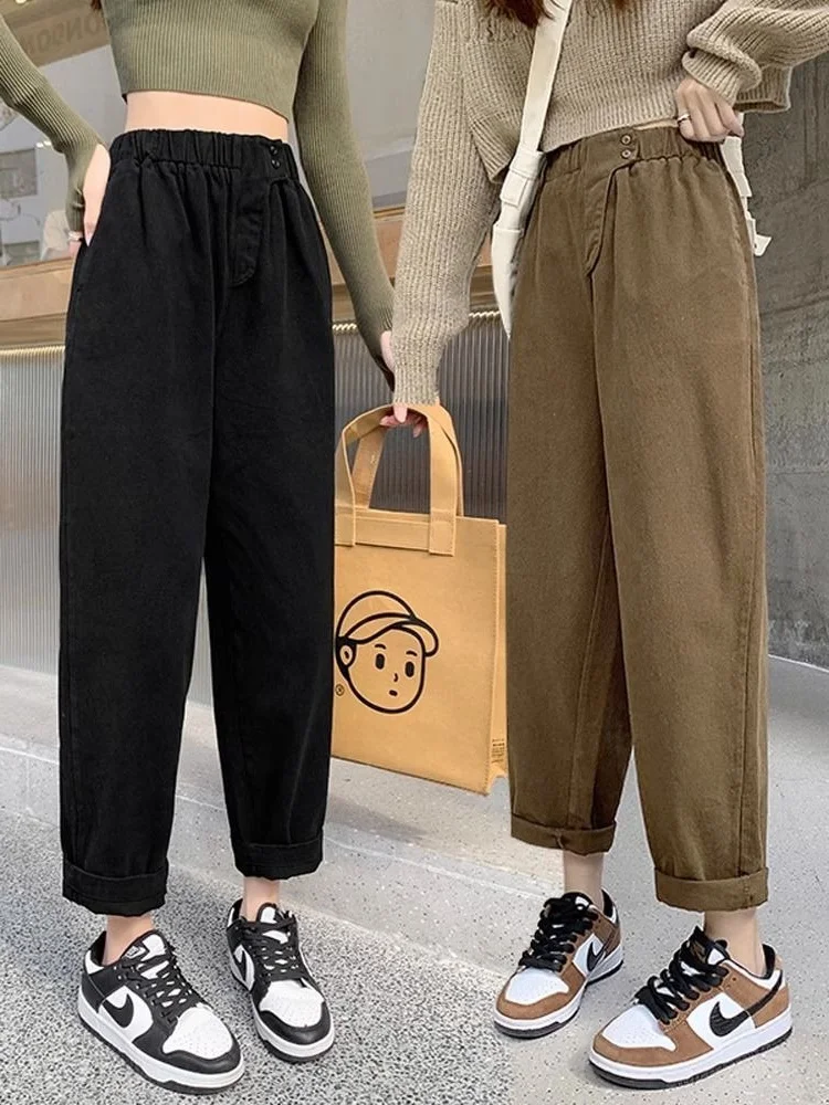 

plus Size Women's Harem Pants High Waist Lantern Pants Spring Autumn Casual Loose Fit Trousers for Heavy Girls 300 Pou