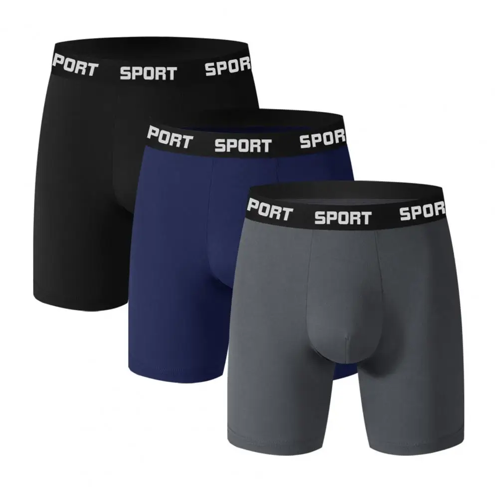 Mens Long Underwear U Convex Pouch Sports Boxers For Men Athletic Quick Dry Shorts Ice Silk Panties Thin Underpants Slim Fit