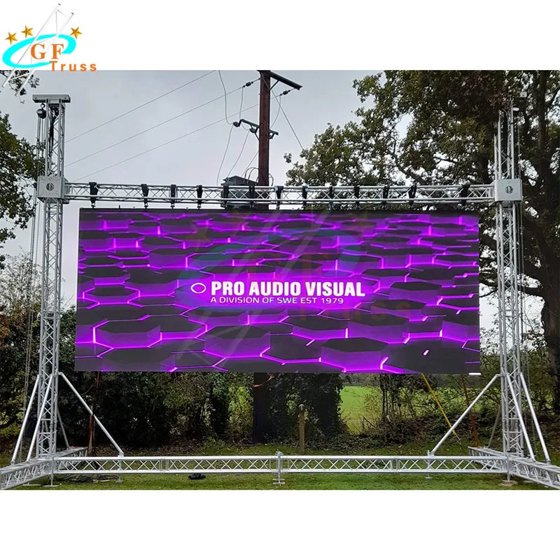 Estrutura de Treliça para Postes de Golo para Pendurar Telas de LED e Iluminação de Palco