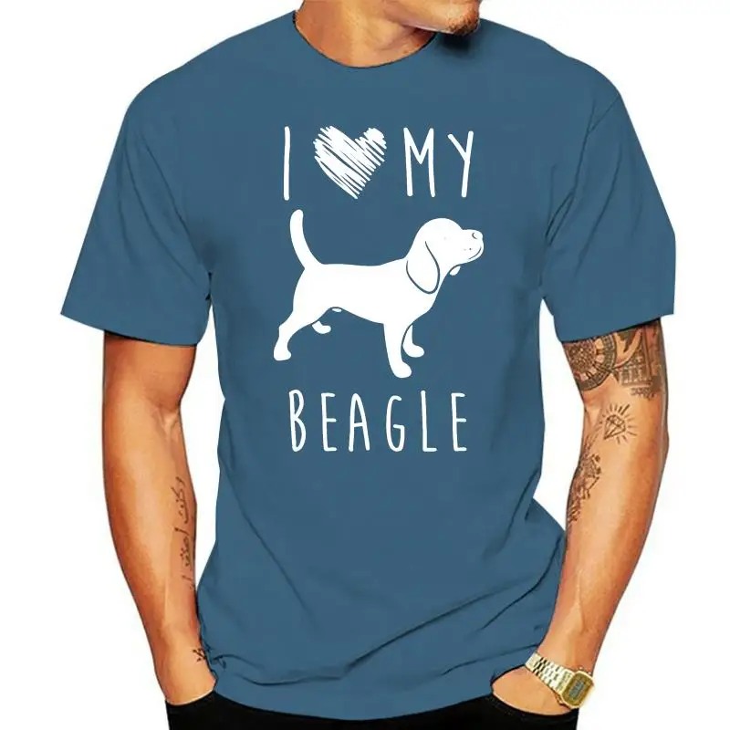 Customize Slogan I Love My Beagle, Best Gift T-Shirt For Women Letters Boy Girl Tshirts Black Big Size 3xl 4xl 5xl Hip Hop