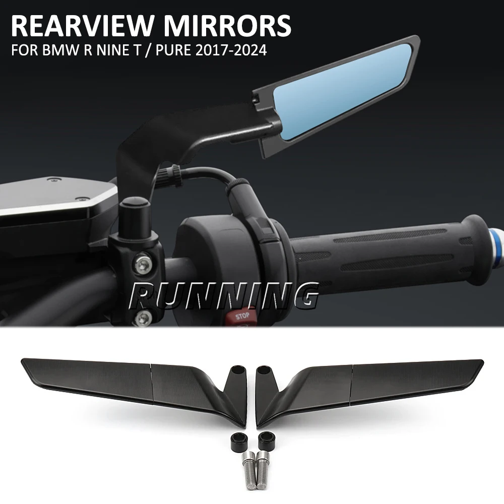 

For BMW RnineT R NINE T R NineT Pure 2017-2024 2023 2022 2021 Motorcycle Rearview Rear View Mirrors Glass Back Side Mirror Kit