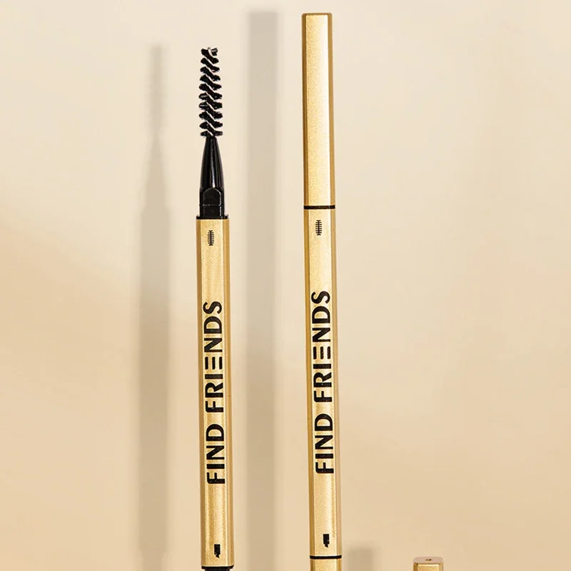 5/6 stücke Goldene Bar Augenbraue Bleistift Doppel Enden Augenbraue Stift 16 cm Schlanke Langlebige Dreieck Spitze Schweiß-proof Gel Make-Up Kosmetik