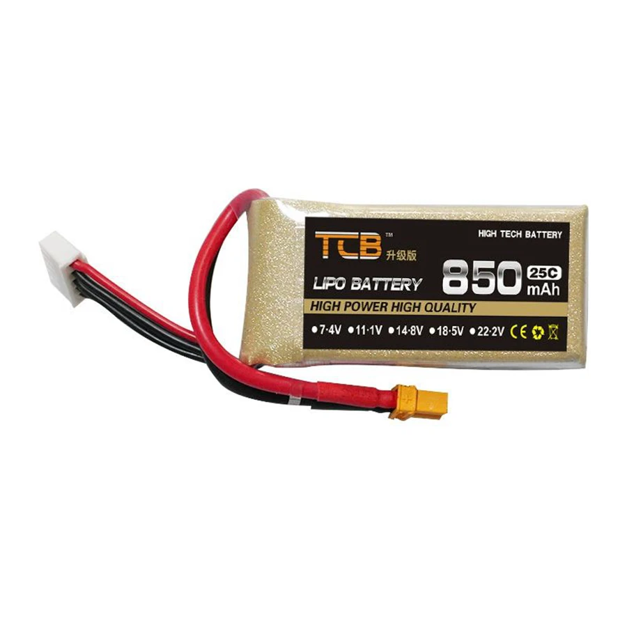 2S 3S 4S 5S 6S 850mAh 75C 25C Model Aircraft Rechargeable Lithium Battery Pack