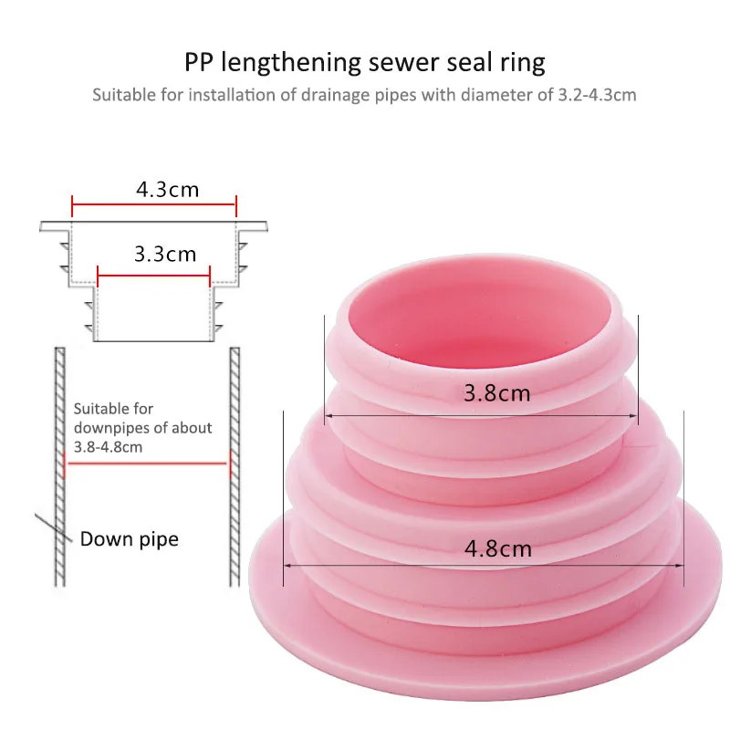 Desodorante De Plástico Wash Machine Pipe Connector Tools, Selagem Plug Trap, Anti-odor, Telescópica Sewer Pipe Acessórios, 1Pc