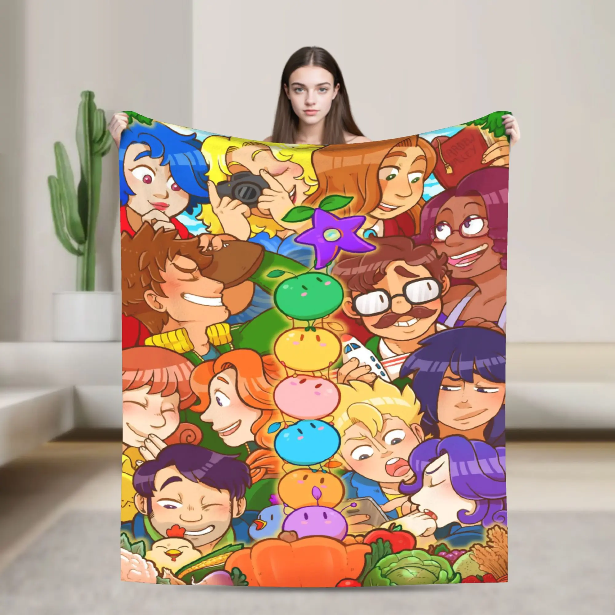 Stardew Valley Animals Blankets Flannel  Relax Ultra-Soft Throw Blankets for Bed Plush Thin Quilt