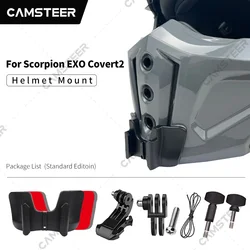 Scorpion EXO Covert2 Customized Motorcycle Helmet Chin Mount for GoPro12 11 10 9 Insta360 X4 X3 Ace pro DJI Action 3 4 Camera