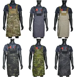 Unisex Sleeveless Molle Tactical Vest Apron Pinafore Camouflage Clothes Technician Mechanic Multi-pocket Apron for Camping