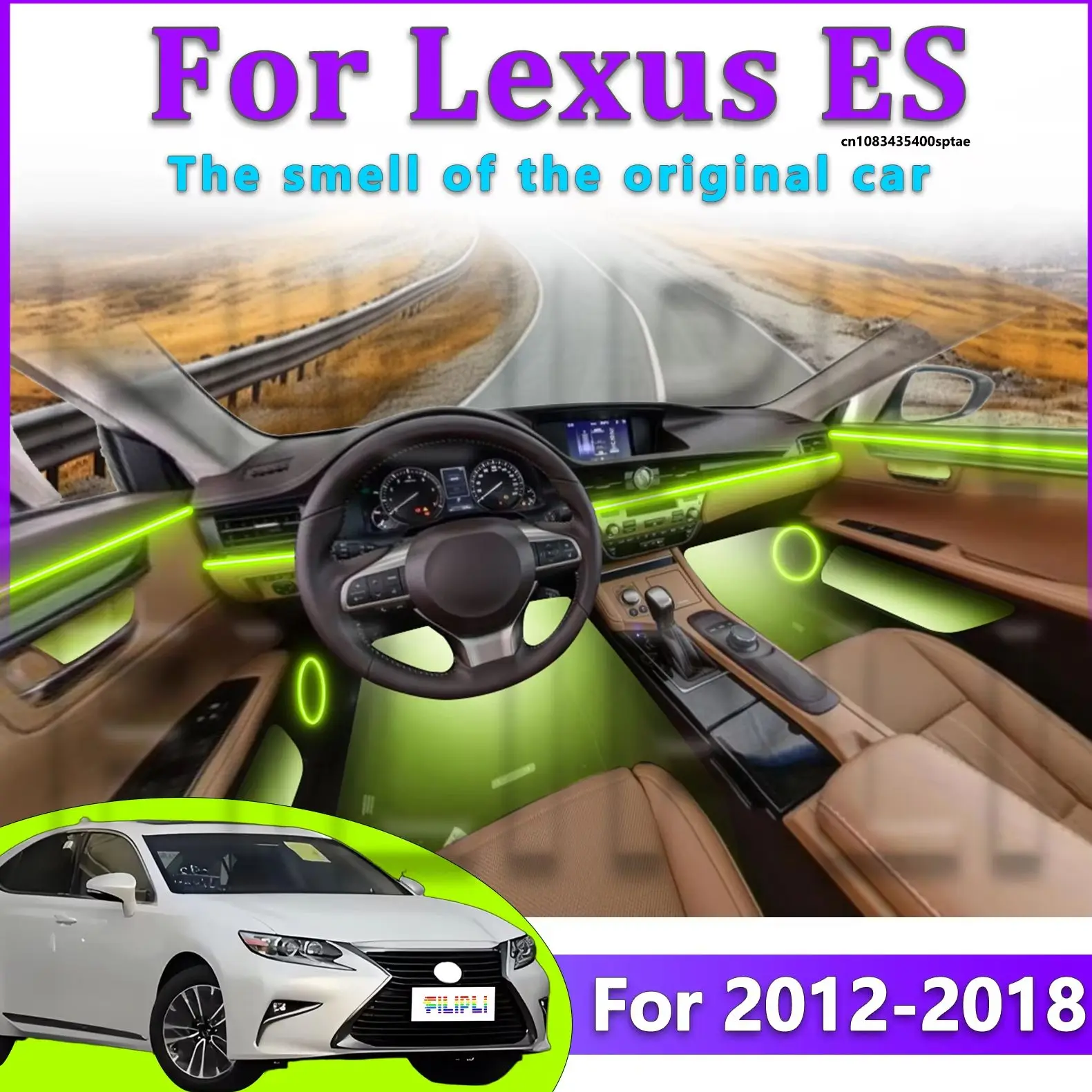 For Lexus ES 2012~2018Y Exclusive Car Interior Ambient Lighting Music Sync APP Control Concealed Layout Refined Driving Comfort