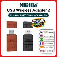 8BitDo USB Wireless Bluetooth Adapter 2 for Nintendo Switch 2 PS3 PS5 Xbox JoyCon  RR2 R eceiver For PC Windows Mac Raspberry Pi