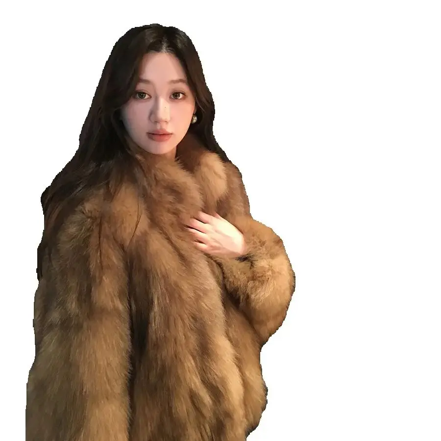 

New fox fur women's "Sydney Sunset" winter slimming and youthful short fur coat