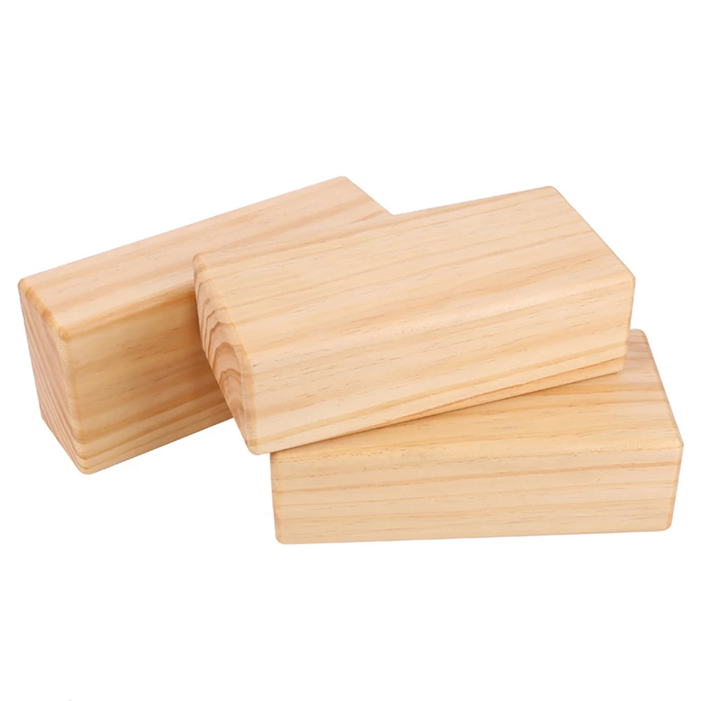 Yoga Block Solid Wood Fitness Cork Blocks Bamboo Accessories Supplies Non Slip Durable Eco Friendly Premium Material Smooth
