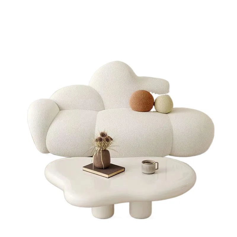 

Cloud sofa Internet celebrity living room, rental room new cream fabric double