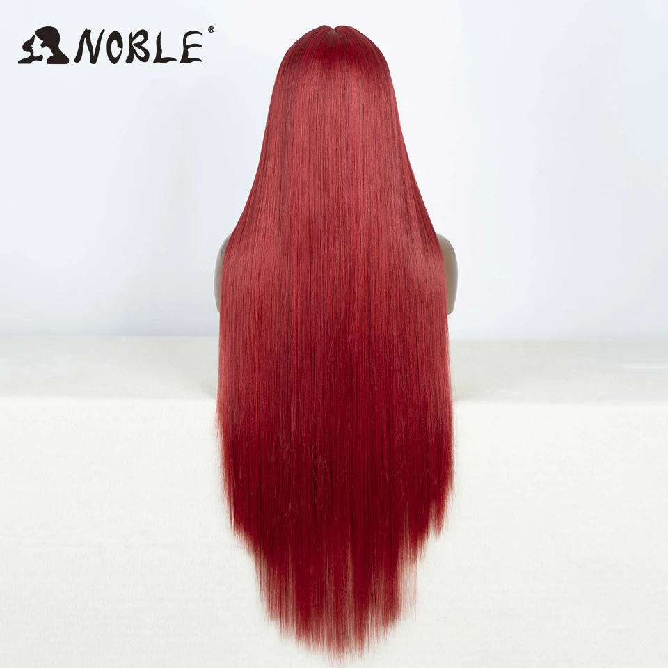 Noble Lace Front Wig 38 Inch Red Wig Long Straight Lace Wig Blonde Hair Wigs Cosplay Wigs For Women synthetic lace front wigs