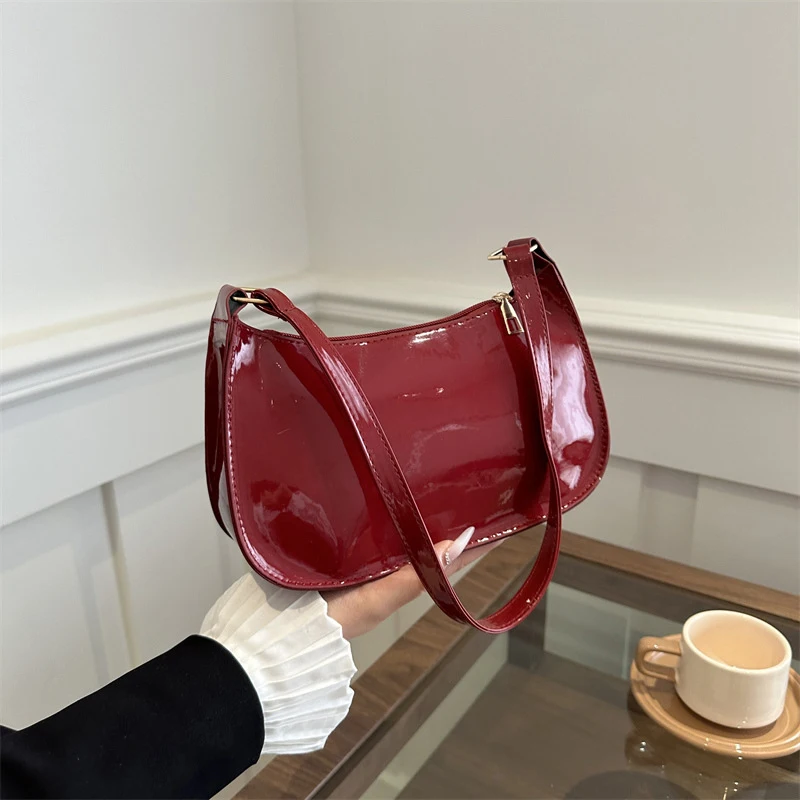 

Retro Solid Color PU Leather Shoulder Underarm Bag Women's Fashion Handbags Casual Hobos Purses and Handbag Ladies Hand Bags