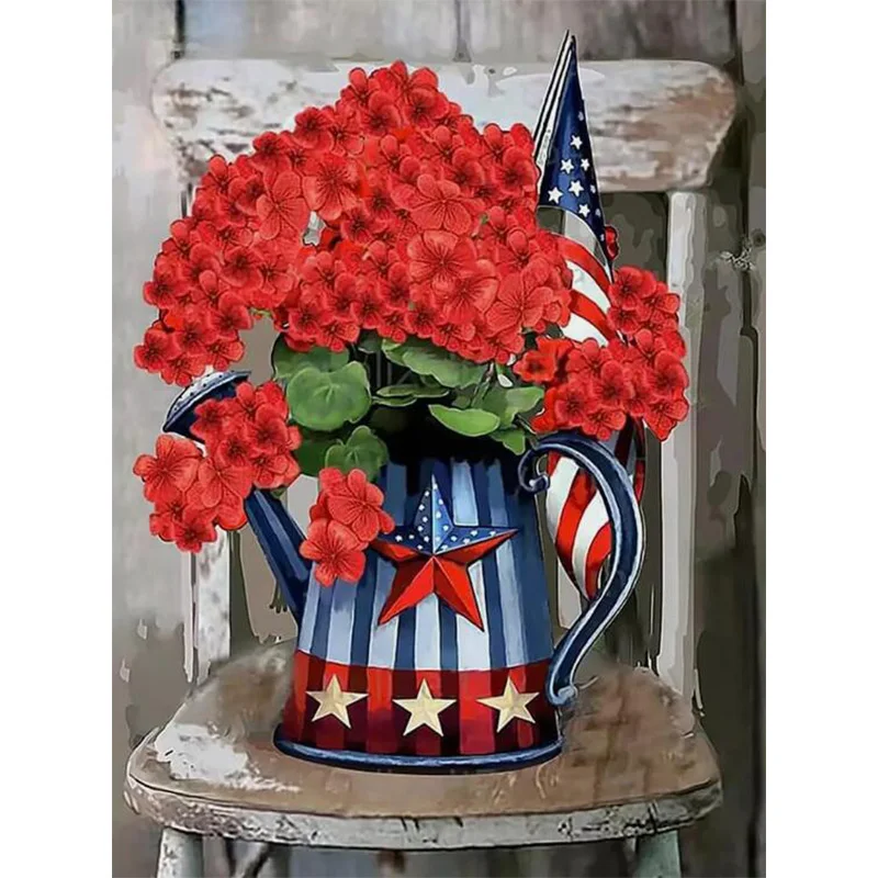 AB Diamond Diamond Painting A bunch of red flowers in a vase Embroidery Kit Wall Decoration Hanging Painting