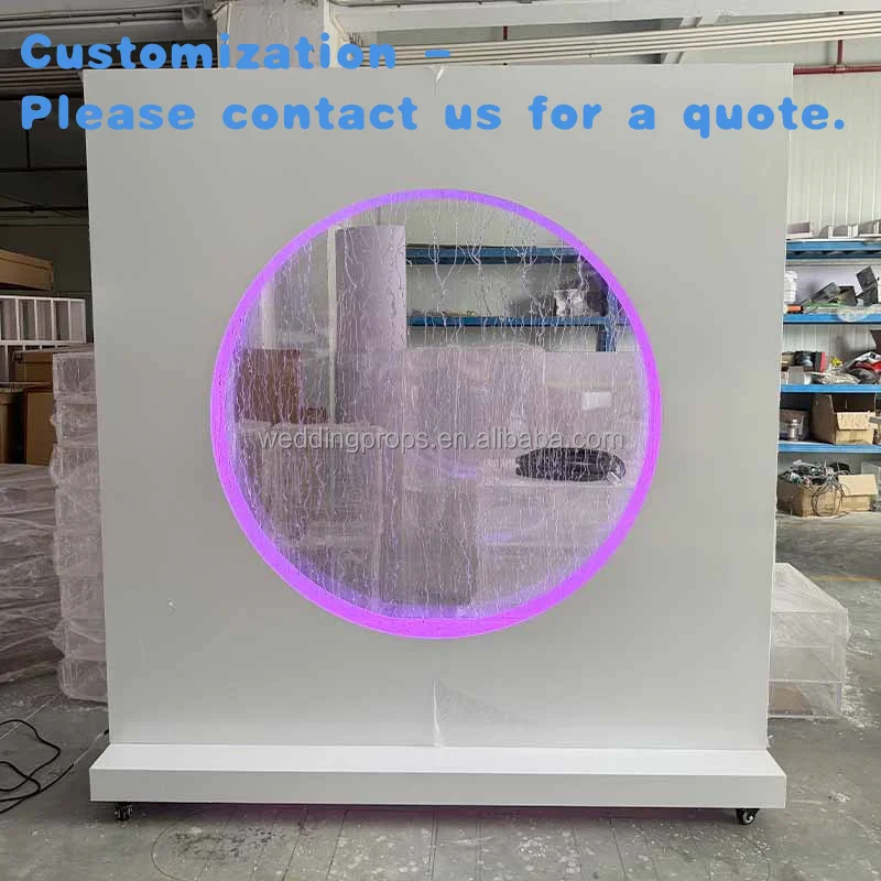 custom.Flow Cycle Indoor Waterfall Curtain Fountain Standing Fall Wall Panel Waterfall Wedding Backdrop
