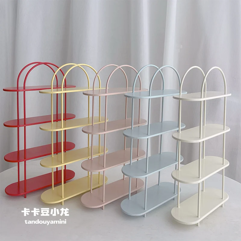 1/6 Dollhouse Miniatures Model Furniture Side Cabinet Iron Storage Rack Bjd Blyth Soldier Lol Bookshelf Dolls Photo Prop Decor