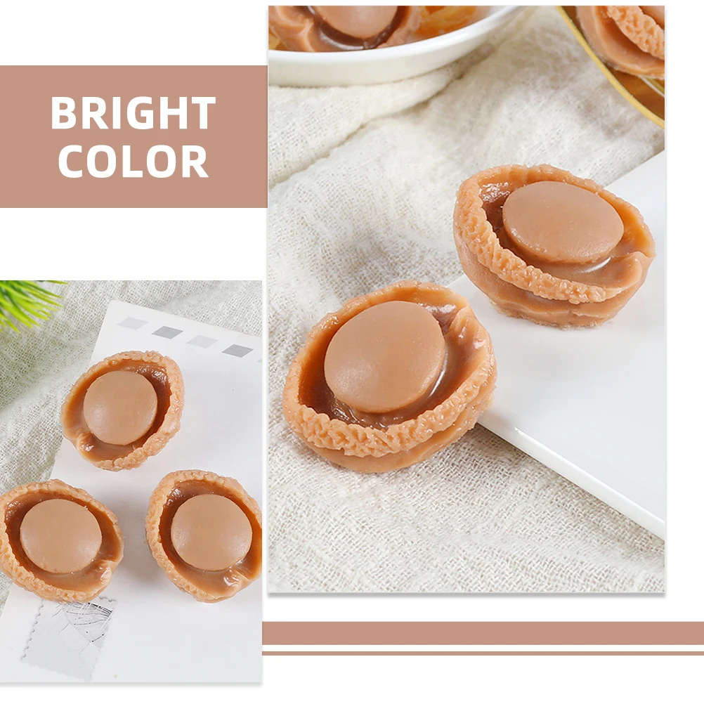 

5pcs 4 Mini Abalone Food Dollhouse Accessories Small Toy Play Kitchen Brown Model Reusable Simulation Craft Decor