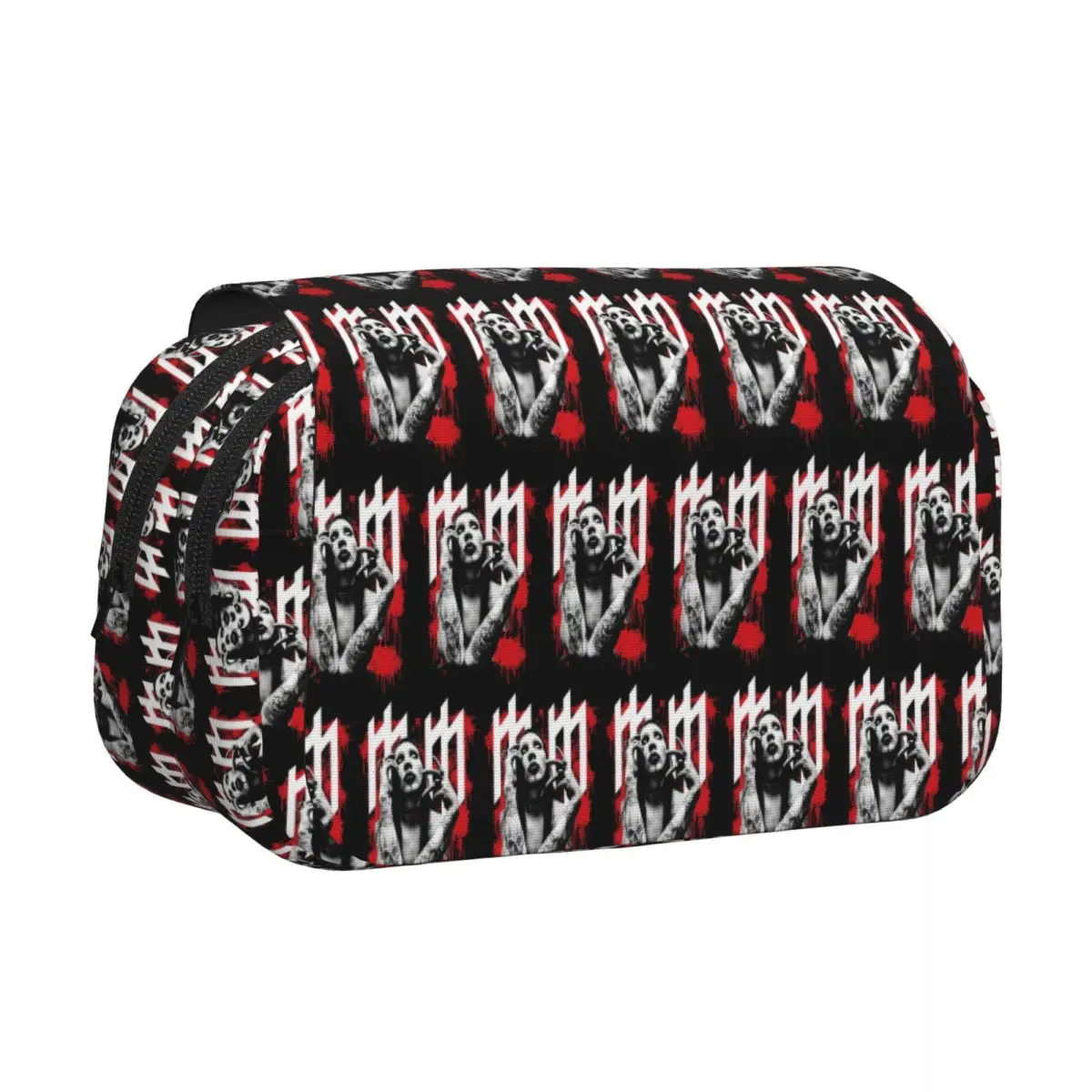 Marilyn Manson Glitch Fan Gift Music Pencil Cases Pen Holder Hard Shell Leather Big Capacity Pen Box Pencil Bag for Studen Gifts