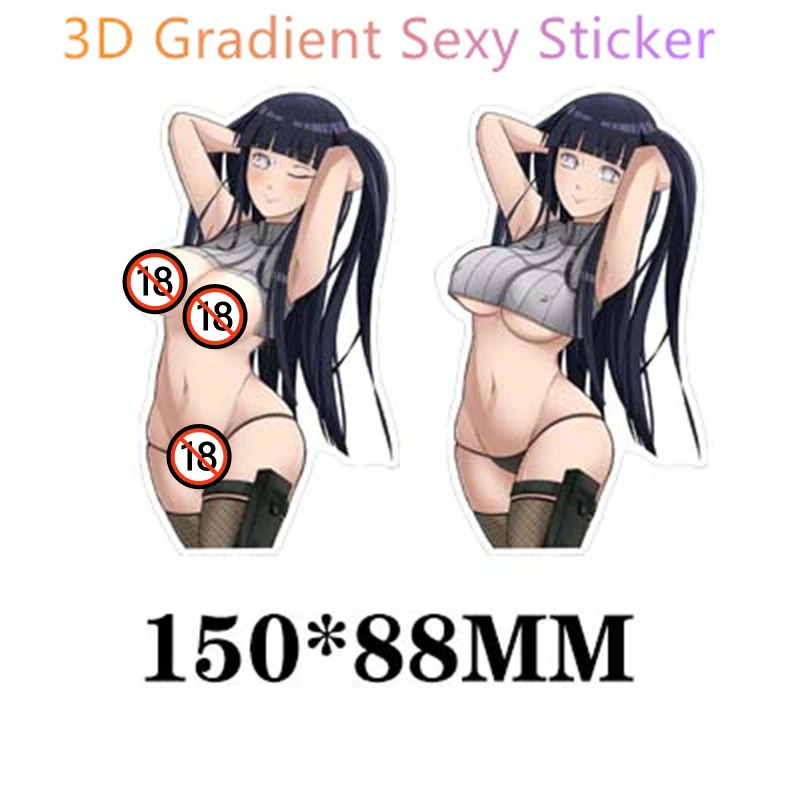 Autocollants dégradés 3D pour voiture, sexy, non censurés, grunge exposé, Hentai Waifu, (18 +)