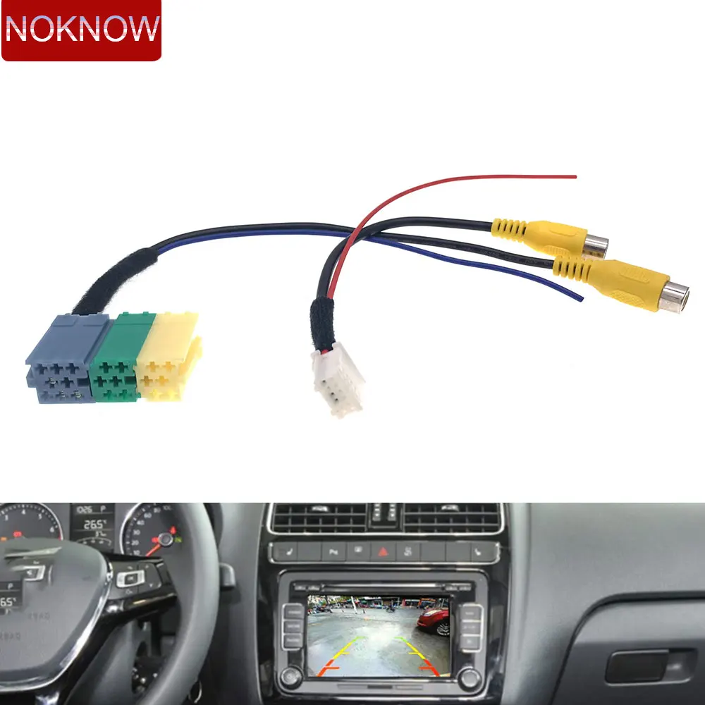 20Pin Car Parking Rear Camera Video RCA Connection Convertor Cable Adapter For VW Skoda Fabia MK3 NJ MIB2 7 9