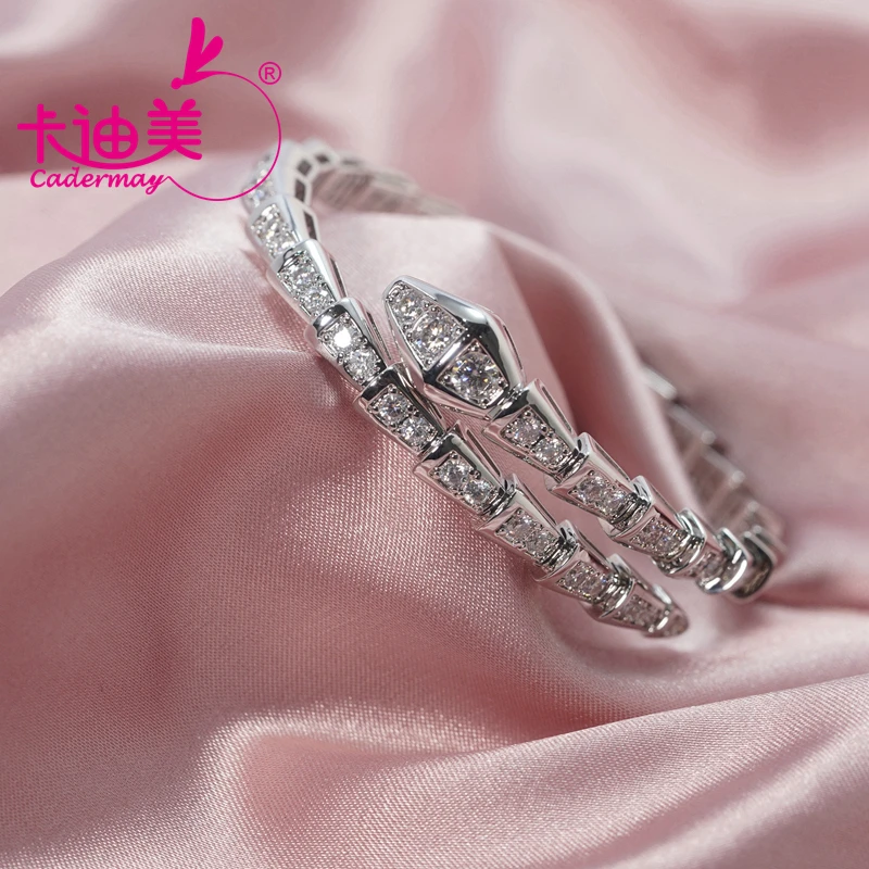 Imagem -02 - Moissanite Diamond Snake Bone Shape Bangle para Mulheres e Homens S925 Prata Branco Rosa Amarelo Ouro Jóias Finas 16cm 17cm