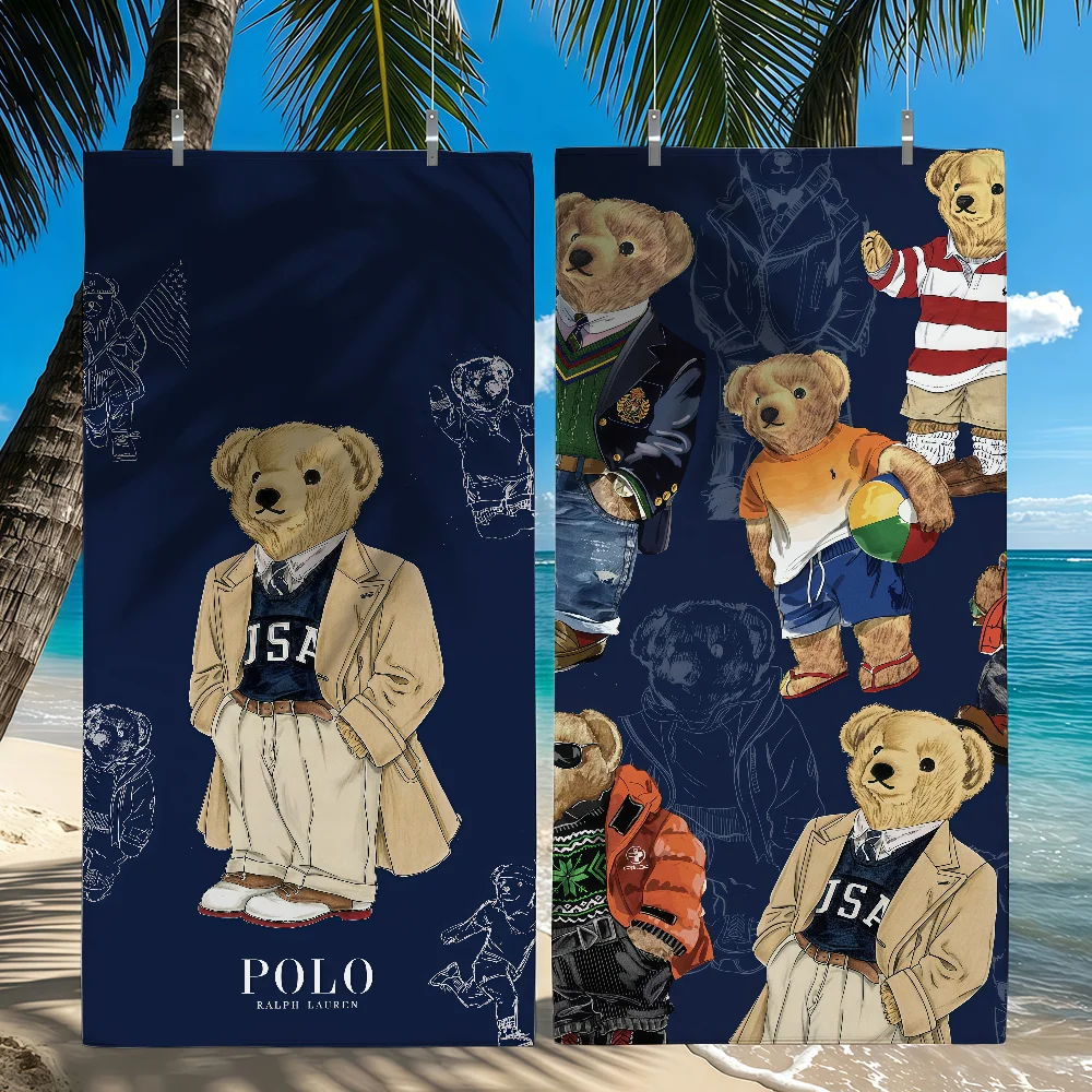 Toallas de playa de secado rápido con estampado de moda R-ralph B-Bears, adecuadas para piscinas, camping, yoga y el gimnasio