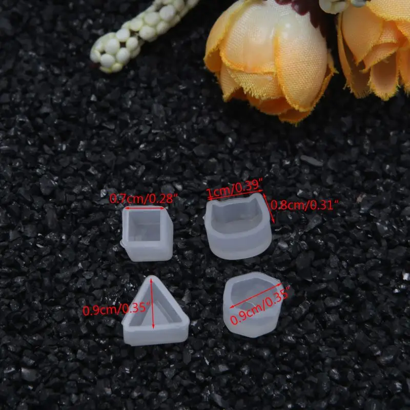 F42F 8-Pair Multifunction Earrings Resin Molds UV Silicone Mold Small Earrings Stud Jewelry Making Pendant DIY Crystal Mould