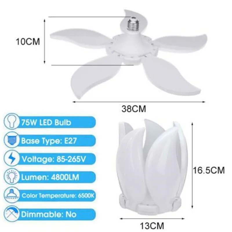 LED Garage Licht Decken leuchten 85-265V 30-80W Leuchte verformbare Lampe Werkstatt Stadion LED Industrie beleuchtung Verformung lampe