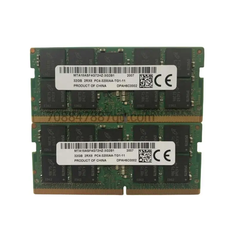 

original 100% authentique 32G 2RX8 PC4-3200 ECC SODIMM MTA18ASF4G72HZ-3G2B1/2