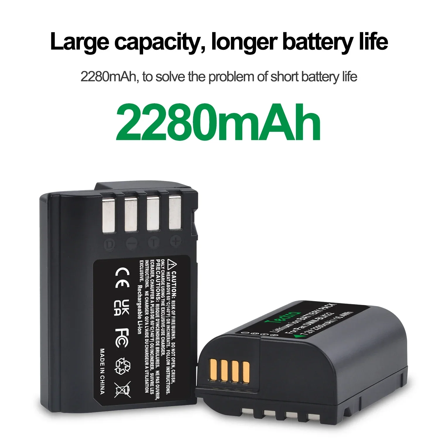 2280mAh Camera Battery Rechargeable DMW-BLK22 Battery for Panasonic Lumix DC-S5,DC-S5II,DC-S5IIX,DC-S5KK,GH5 II,GH6,S5M2,S5M2X