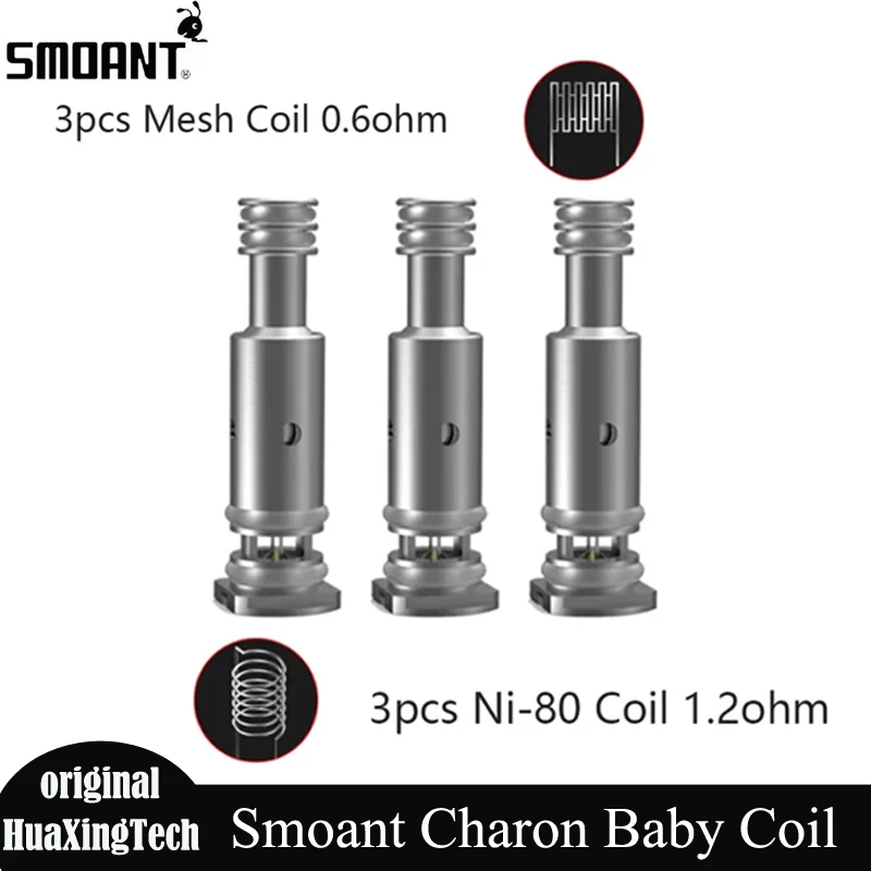 30 ชิ้น/ล็อต Smoant Charon เด็ก 0.6ohm ตาข่าย/1.2ohm Ni80 เปลี่ยนคอยล์ Core สําหรับ E- บุหรี่ Battlestar เด็ก Vape ชุด