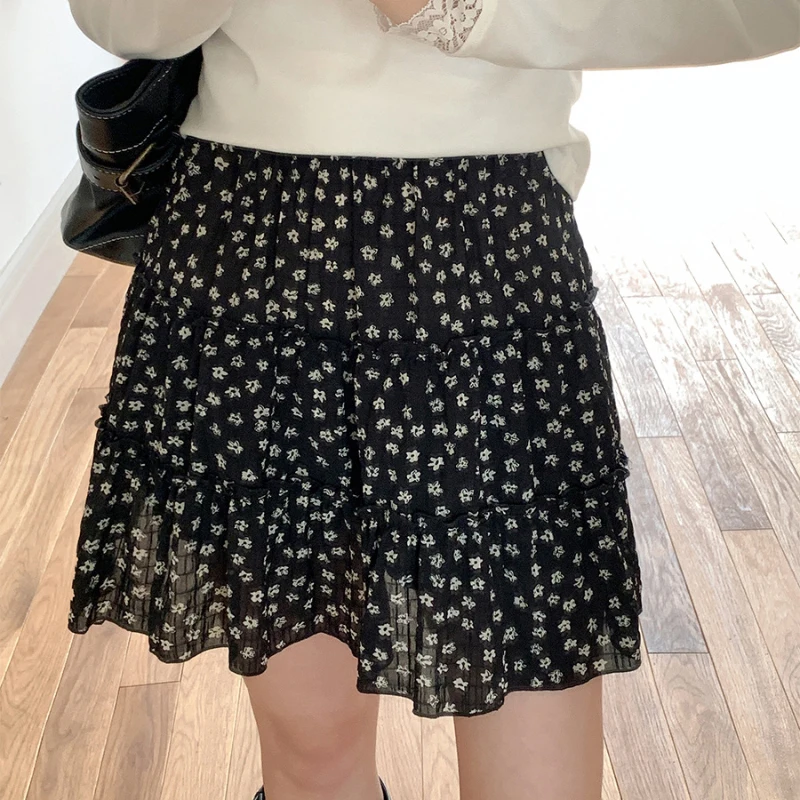 

Повседневная мини-юбка с цветочным принтом для женщин, лето 2026, в уличном стиле, плиссированная, с завышенной талией, А-силуэт, винтажная, короткая женская юбка