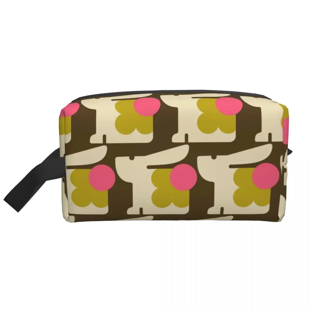 Custom Travel Funny Bunny Pattern Toiletry Bag Kawaii Orla Kiely Cosmetic Makeup Organizer for Women Beauty Storage Dopp Kit Box