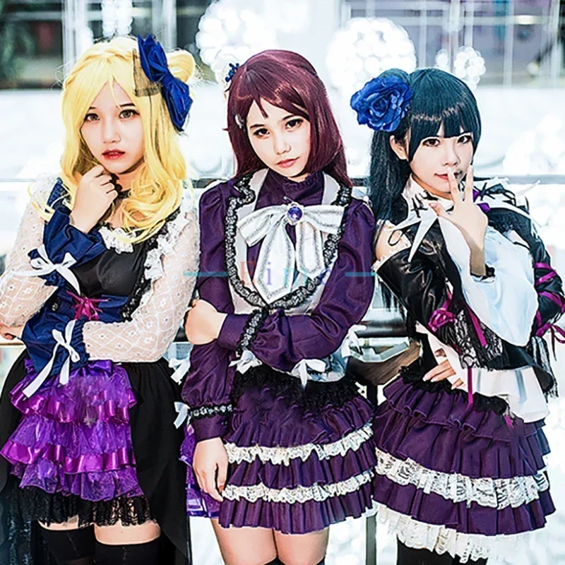 Love Live Sunshine Aqours Guilty Kiss Strawberry Trapper Riko Mari Yoshiko Cosplay Costume Punk Dress Halloween Carnival Uniform