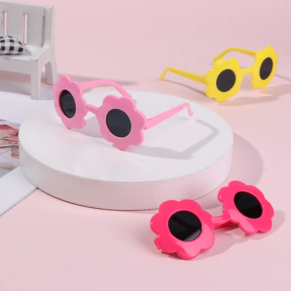 Cute Dress Up Accessories Pet Look Sunglasses Sun Flower Shaped  Eyeglasses  Glasses