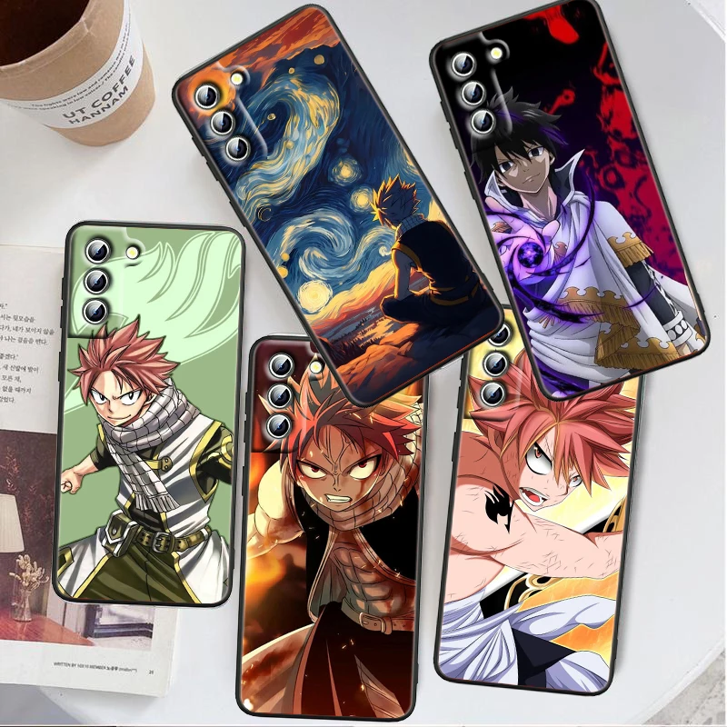 F-FAIRY T-TAIL Anime Cool For Samsung Galaxy S24 S23 S22 S21 S20 FE S10 S10E Plus Ultra Pro Lite 5G Black Soft Phone Case