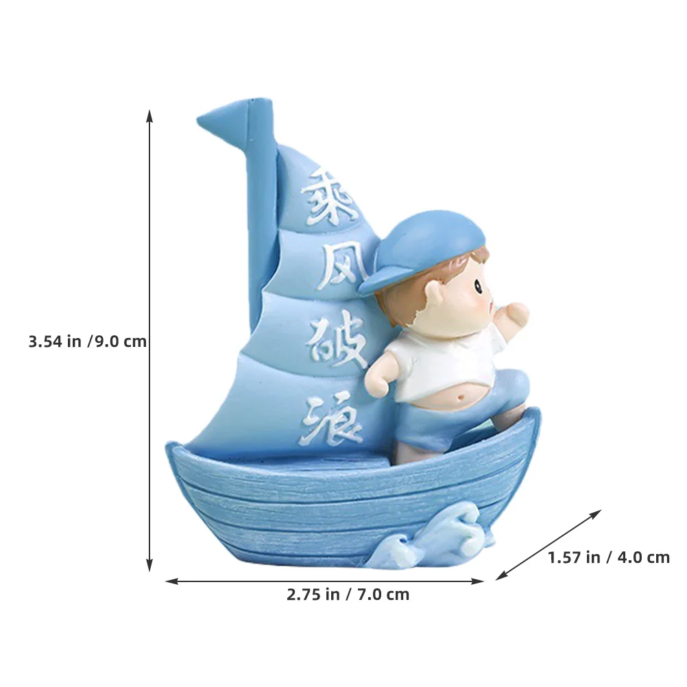 

2pcs Sailboat Toppers Resin Miniature Decor For Wedding Cake Decorative Toppers For Cupcake Birthday Party Dessert Decoration
