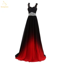 Bealegantom Sexy Spaghetti Strap Gradient Chiffon Prom Dresses Sequins Ombre Formal Evening Cocktail Party Gown Robes De Soiree