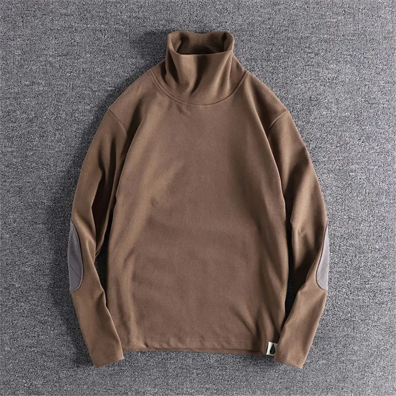 

Модный американский осенне-зимний свитер большого размера с высоким воротником, теплая молодежная основа irt Sve, лоскутный мужской свитер, длинный све, повседневный...