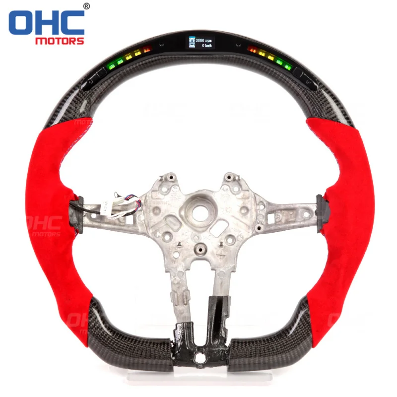 For BMW M3 F30 F80 M2 M4 smart LED carbon fiber car steering wheel modified with titanium disc