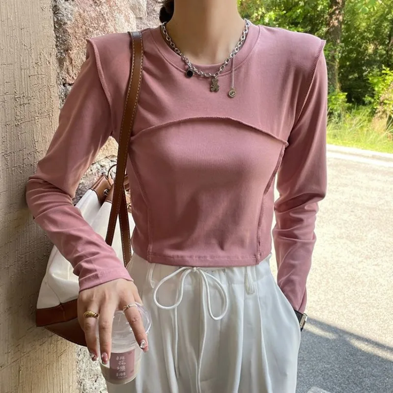 T-shirts Women Velvet Thick Warm Basic Solid Chic All-match Design Autumn Winter Thermal Fashion Elegant Leisure Female Mujer