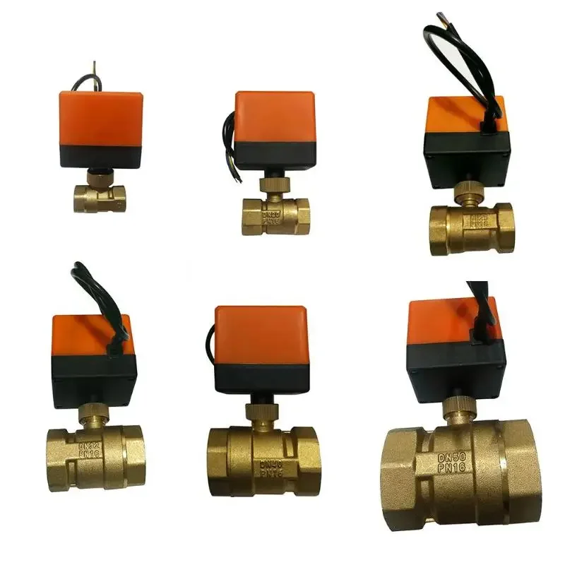 Electric Ball Valve AC220V DN15-50 3-Wire 2-Way Control Brass Thread Electric Ball Valve Stable Motorized