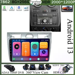 Android 13 Car Radio For Ford Fiesta Mk VI 5 Mk5 2002 - 2008 Multimedia GPS Navigation Player Stereo Carplay Android Auto WIFI